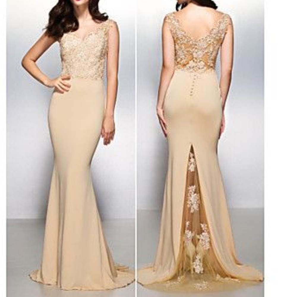 LightInTheBox Lace Sequin Evening Gown‎ Women Purple Mermaid Formal Dress